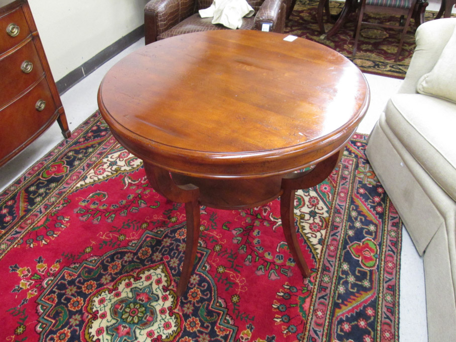 Appraisal: GEORGE III STYLE ROUND-TOP LAMP TABLE unknown maker recent production