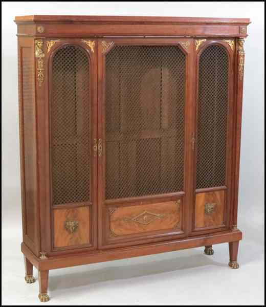 Appraisal: EMPIRE STYLE BRONZE MOUNTED MAHOGANY BOOKCASE H '' W ''