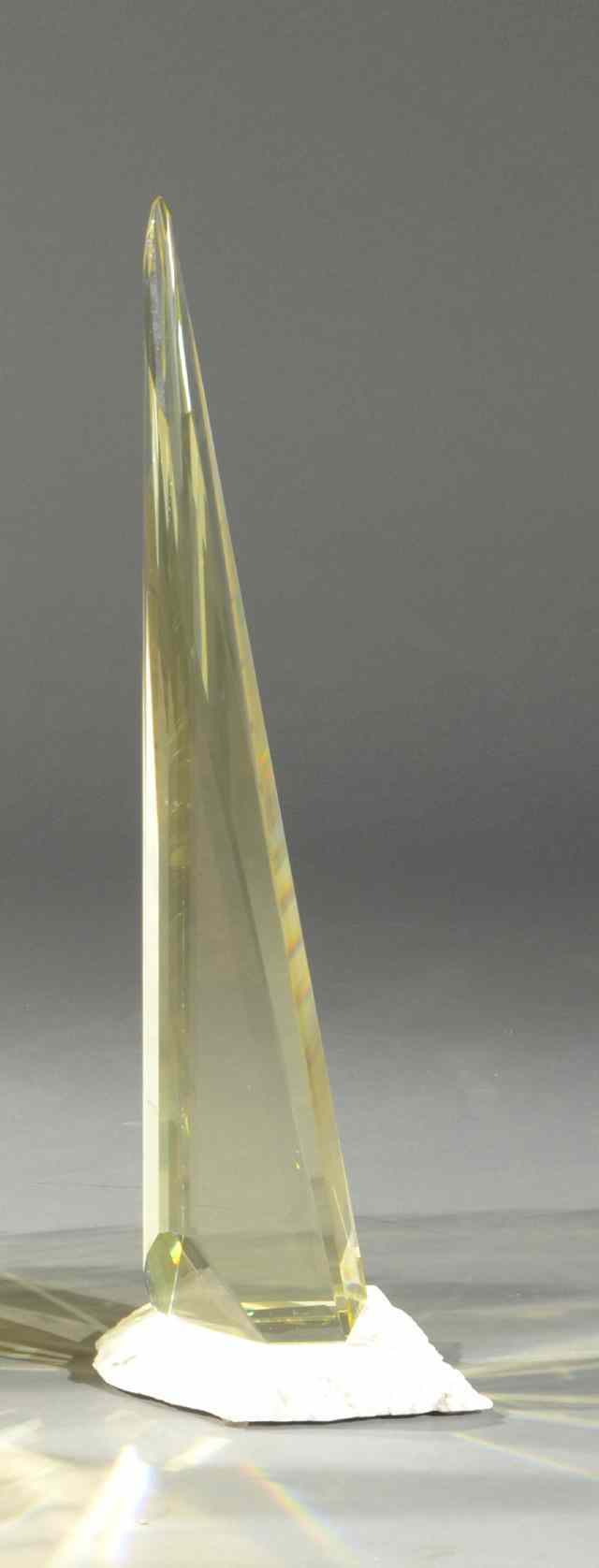 Appraisal: TOM MAROSZ ART GLASS SCULPTURE California th century Golden yellow