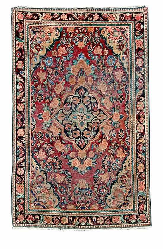 Appraisal: Persian Mahal carpet ' '' x ' '' heavy wear