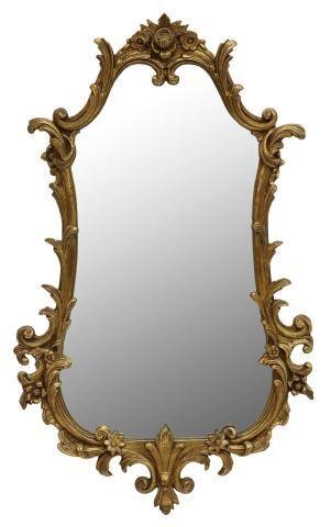 Appraisal: French Louis XV style giltwood mirror having rocaille frame decorated