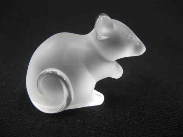 Appraisal: Lalique Crystal Figurine of a Mouse frosted seated signed ''