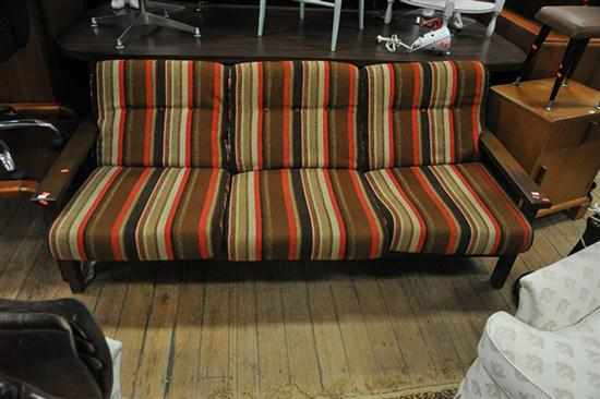 Appraisal: A s PARKER THREE SEATER SOFA IN STRIPED BURBA FABRIC