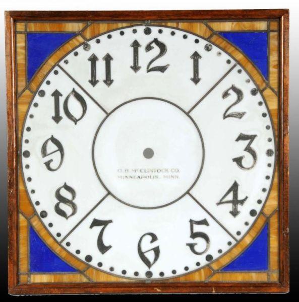 Appraisal: Stained Leaded Glass Clock Description Circa By the O B