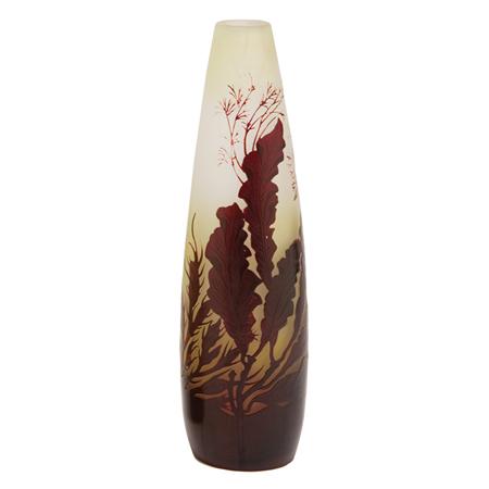 Appraisal: Galle Acid Etched Cameo Glass Vase Estimate -