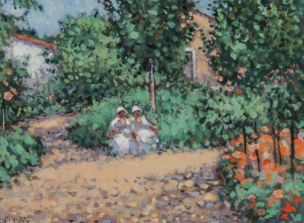 Appraisal: FREDERICK MCDUFF AMERICAN - FIGURES IN A GARDEN OIL ON