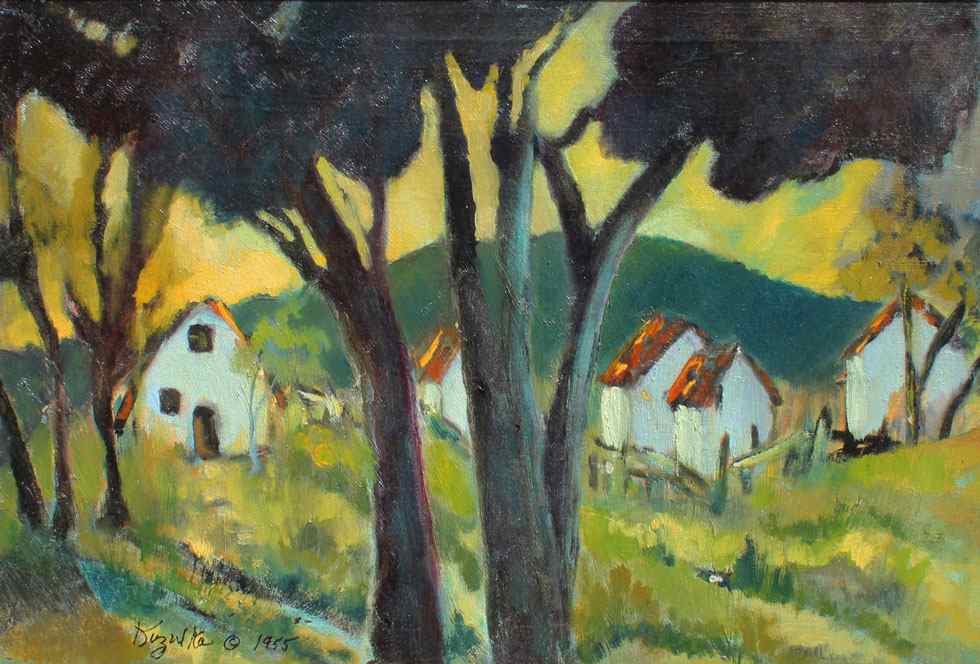 Appraisal: KUZULKA Kierstead American - ''Sunset on the Farm'' Oil Canvas