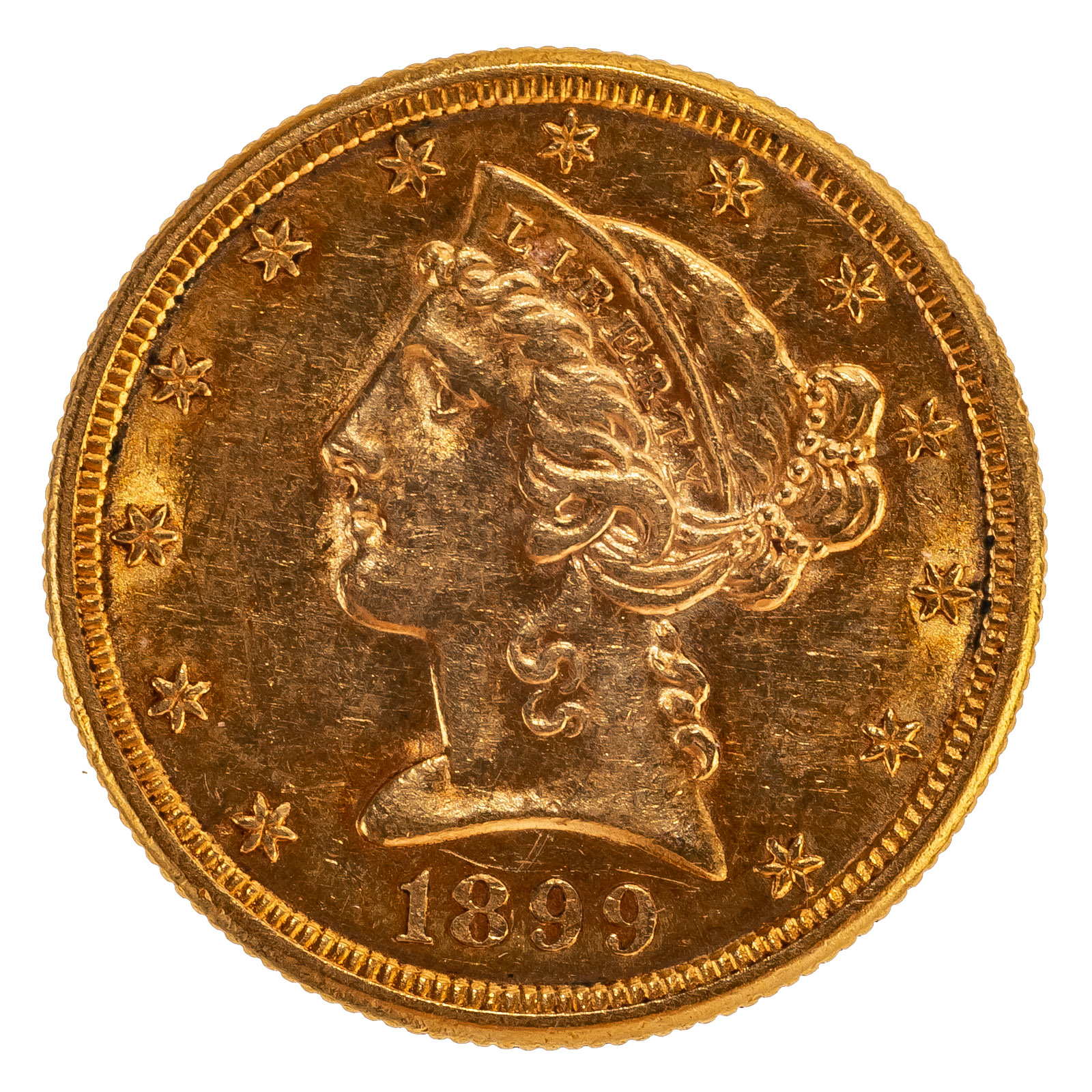 Appraisal: -S GOLD LIBERTY HALF EAGLE AU DETAILS Reverse could grade