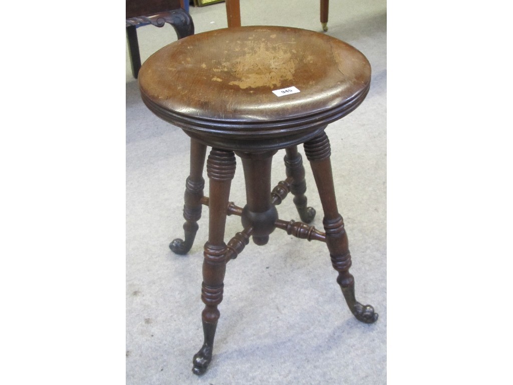 Appraisal: Late Victorian revolving piano stool