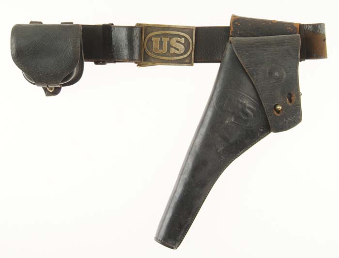 Appraisal: CIVIL WAR INDIAN WARS PERIOD BELT BUCKLE HOLSTER AND CAP