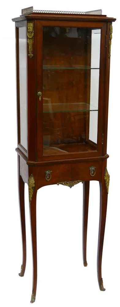 Appraisal: FRENCH ORMOLU MOUNTED WOOD VITRINE FRENCH ORMOLU MOUNTED WOOD VITRINE