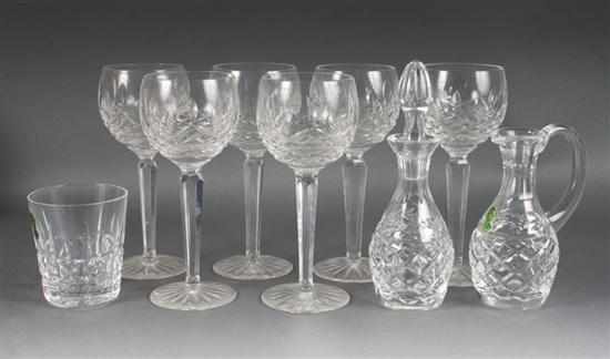 Appraisal: Six Waterford crystal wine stems six tumblers and two cruets