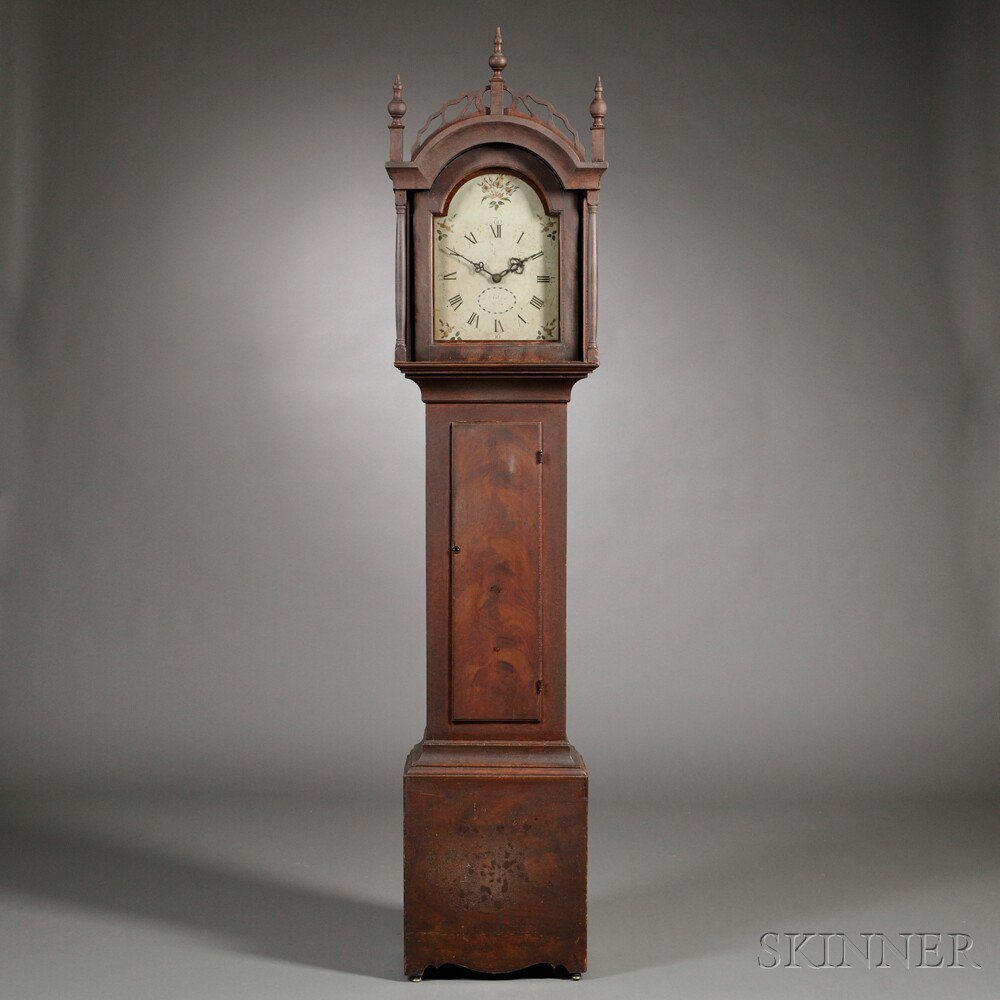 Appraisal: Paint-decorated Tall Clock A Eaton Ashby Massachusetts early th century