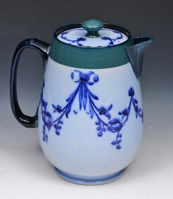 Appraisal: William Moorcroft British - Coffee pot and cover made for