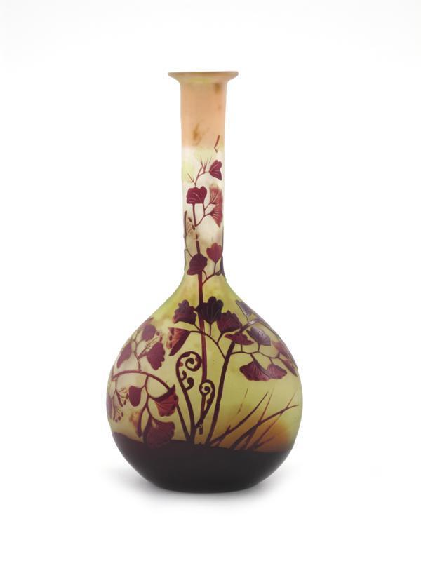 Appraisal: An Art Nouveau Galle cameo glass solifleur vase