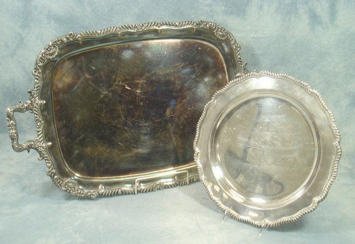 Appraisal: Sheffield silver plated on copper gadroon and shell border serving