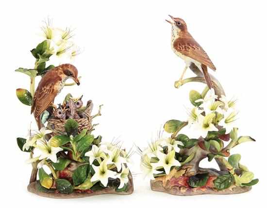 Appraisal: Pair Boehm Wood Thrushes marked on underside H '' pcs