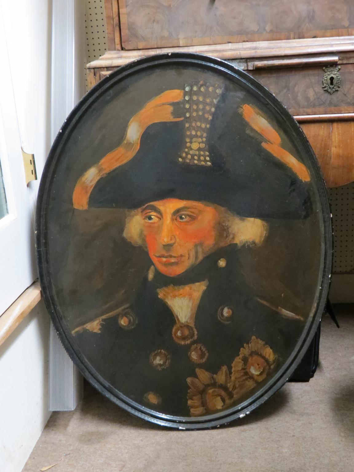 Appraisal: A portrait of Lord Nelson - oil on oval wood