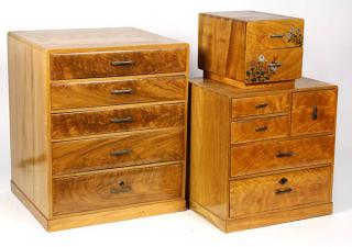 Appraisal: Japanese Paulownia Chests lot of Japanese small chests paulownia wood