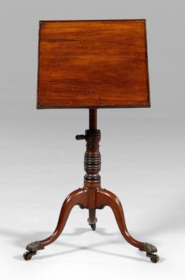 Appraisal: Regency mahogany lectern figured mahogany top with molded edge tilting