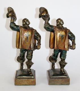 Appraisal: Armor Bronze Co Paul Herzel Crusader bookends Armor Bronze Co