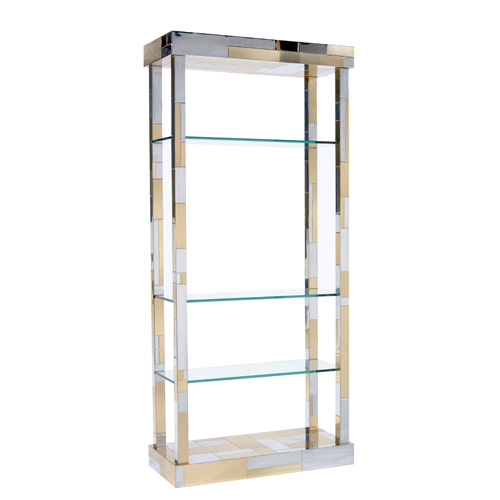 Appraisal: PAUL EVANS Cityscape etagere with glass shelves x x