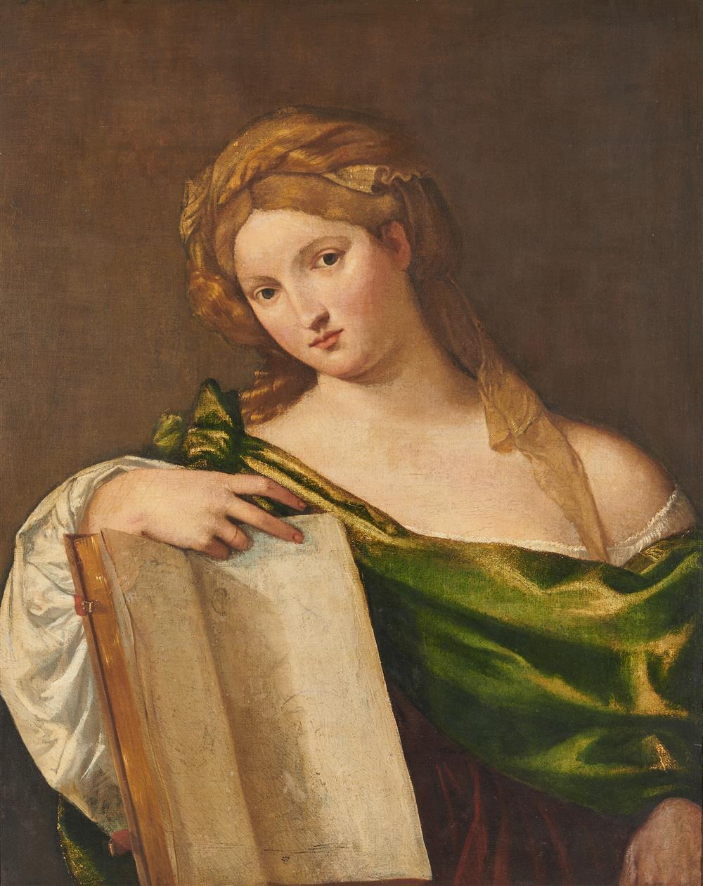 Appraisal: Manner of PALMA VECCHIO Italian ca - A Sibyl oil