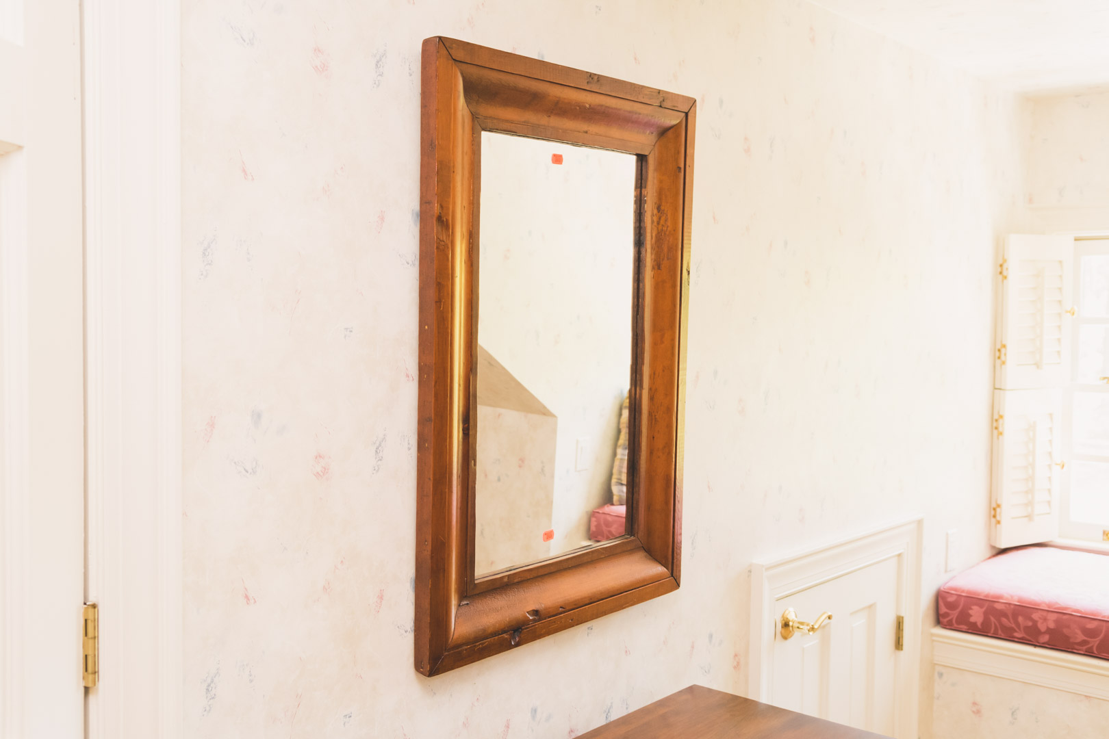 Appraisal: Late Federal pine ogee mirror in H in W