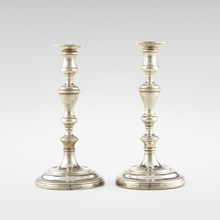 Appraisal: William Comyns Sons Ltd CANDLESTICKS PAIR London England c silver