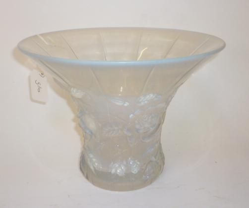 Appraisal: A BAROLAC OPALESCENT BLUE TINTED VASE c 's of flared