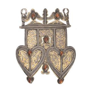 Appraisal: Turkoman silver gilt pendant Turkoman silver gilt pendant th th