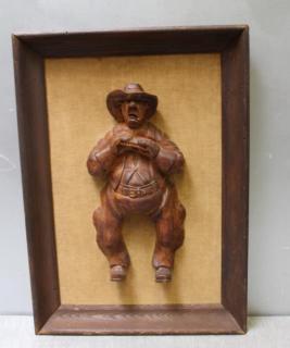 Appraisal: DUFF Tweed Original Wood Carving In Shadow Box Style Frame