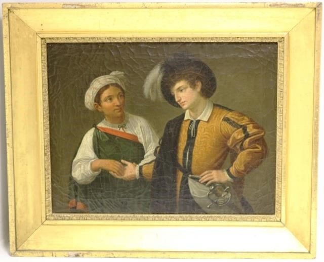 Appraisal: PAIR OF TH C OIL PAINTINGS ON CANVAS ITALIAN UNSIGNED