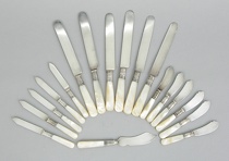 Appraisal: A Set of Mother of Pearl Handle Knives Manufactured by