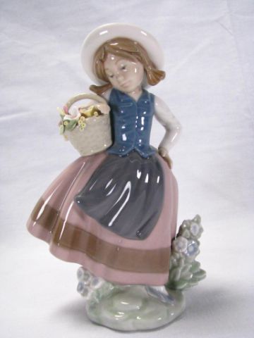 Appraisal: Llardo figurine of girl with flowers inches tall no chips