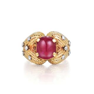 Appraisal: A Star Ruby and Diamond Ring Crafted out of K