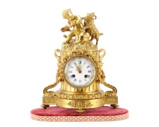 Appraisal: Japy Freres Gilt Bronze Figural Mantle Clock Japy Freres Cie