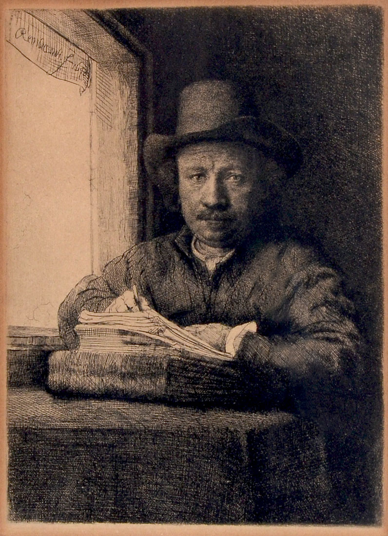 Appraisal: VAN RINJ Rembrandt after Dutch - ''Self-Portrait at a Window