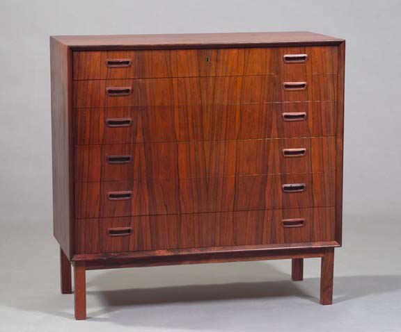 Appraisal: Mid-Century Modern Rosewood Chest mid- th century the rectangular top