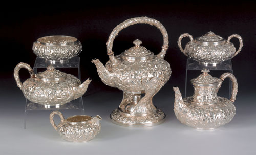 Appraisal: Sheffield sterling silver six piece tea service - retailed by