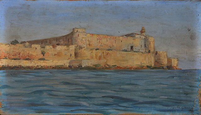 Appraisal: SICILIAN SCHOOL TH CENTURY 'Castello Maniace Siracusa' indistinctly signed G