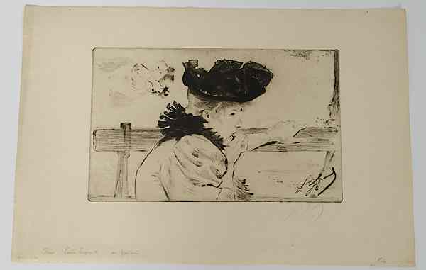 Appraisal: Etching of Women by Louis Legrand Plus Louise Legrand French