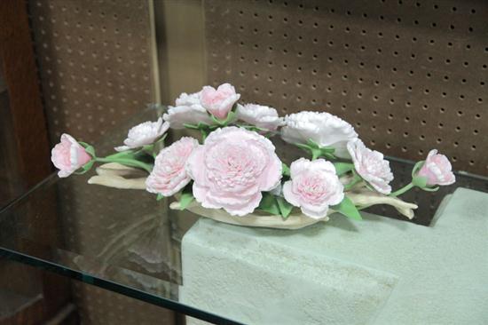 Appraisal: BOEHM PINK PEONY CENTERPIECE American th century Large floral sculpture