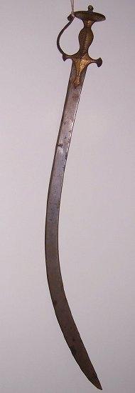 Appraisal: A Turkish sabre with gilded handle and hilt cm long