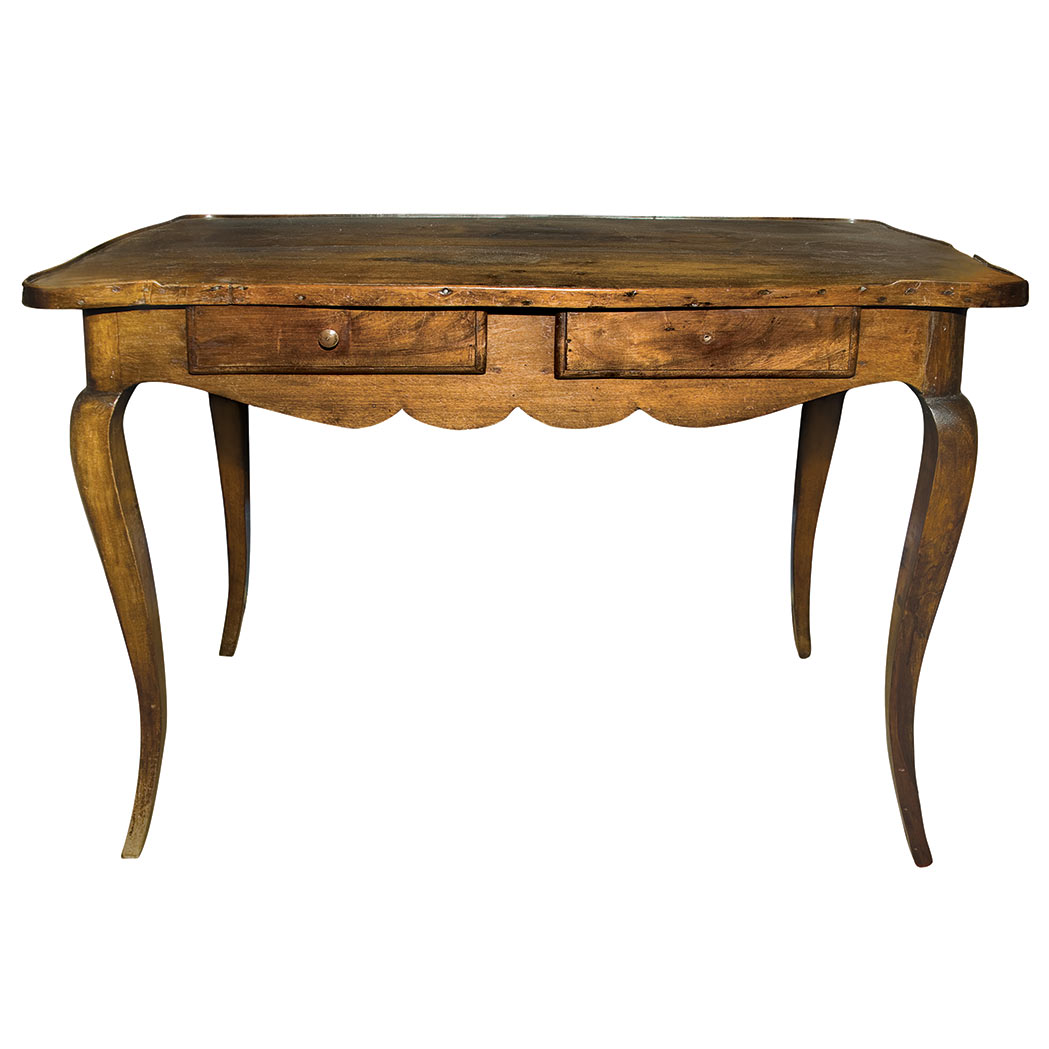 Appraisal: Provincial Louis XV Style Walnut Writing Table Height inches width