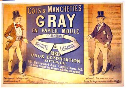 Appraisal: piece Color Lithographic Poster Cols Manchettes Gray Paris F Apple