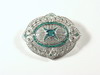 Appraisal: BROOCH - k white gold brooch with diamonds and emeralds