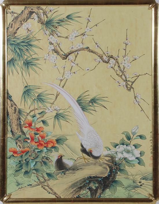 Appraisal: Chinese watercolor on silk Qing dynasty or Republic period depicting