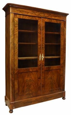 Appraisal: French Louis Philippe period mahogany bookcase mid th c a