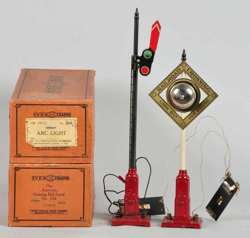 Appraisal: Lot of Ives Train Signal Accessories Description American Standard gauge